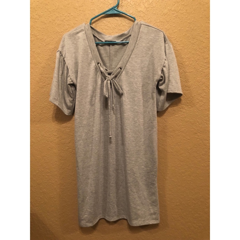 Grey Mini Sweater Dress